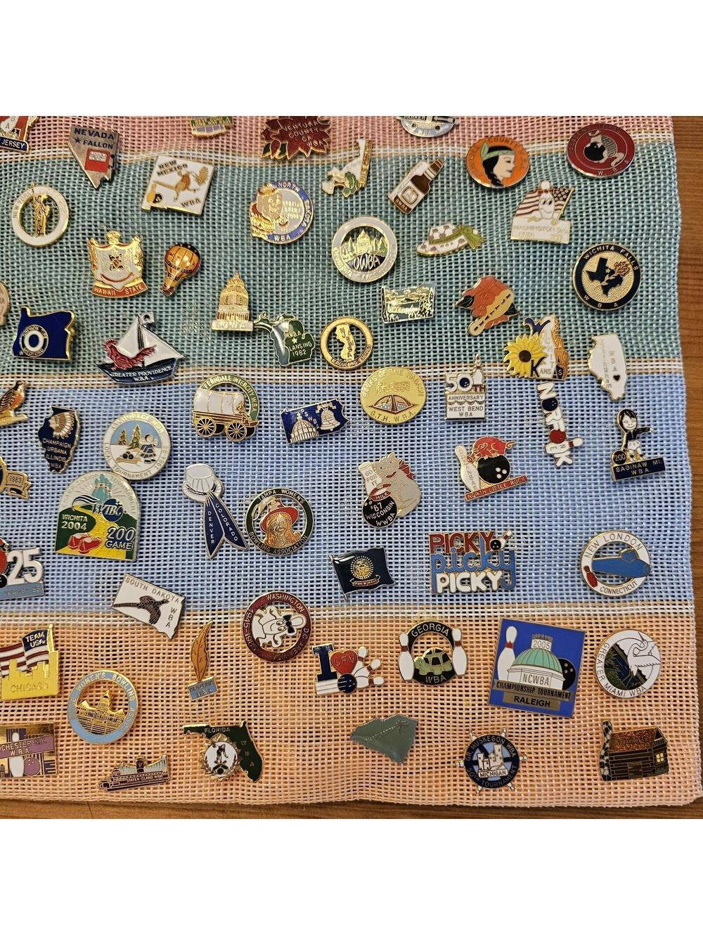 Vintage WBL Bowling Lapel Pin Collection 1987–2007 | 250+ Pins | Hartford Bag - Picture 10 of 15